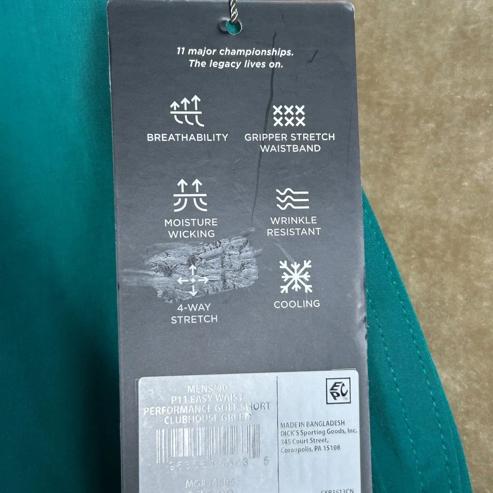 Walter Hagen Mens 40 P11 Easy Waist Performance Golf Shorts Clubhouse Green 8